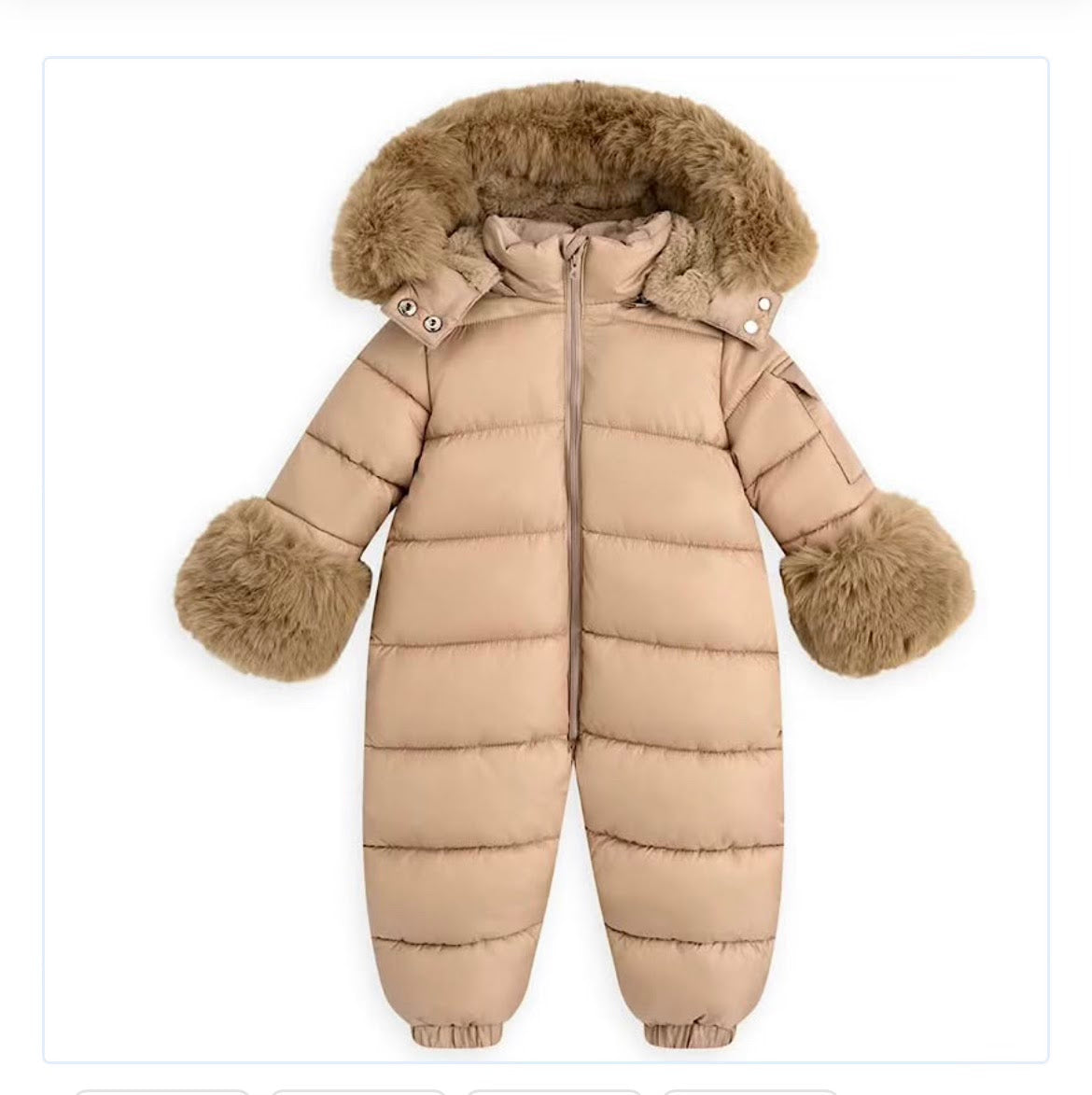 beige puffa snowsuit